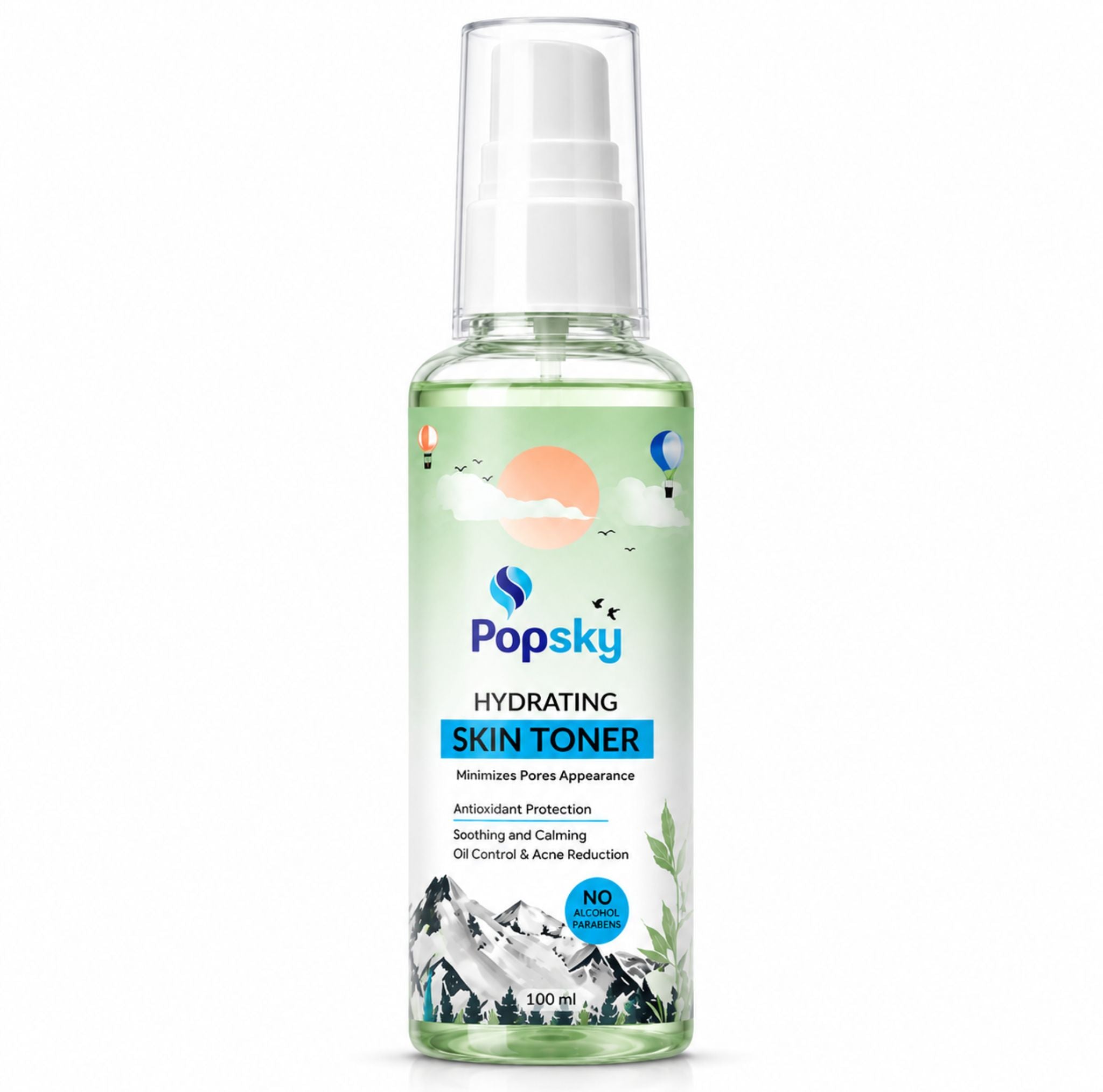POPSKY Hydrating Skin Toner with Green Tea Extract | Refreshing Oil Control Toner for Men & Women | 100 ml
